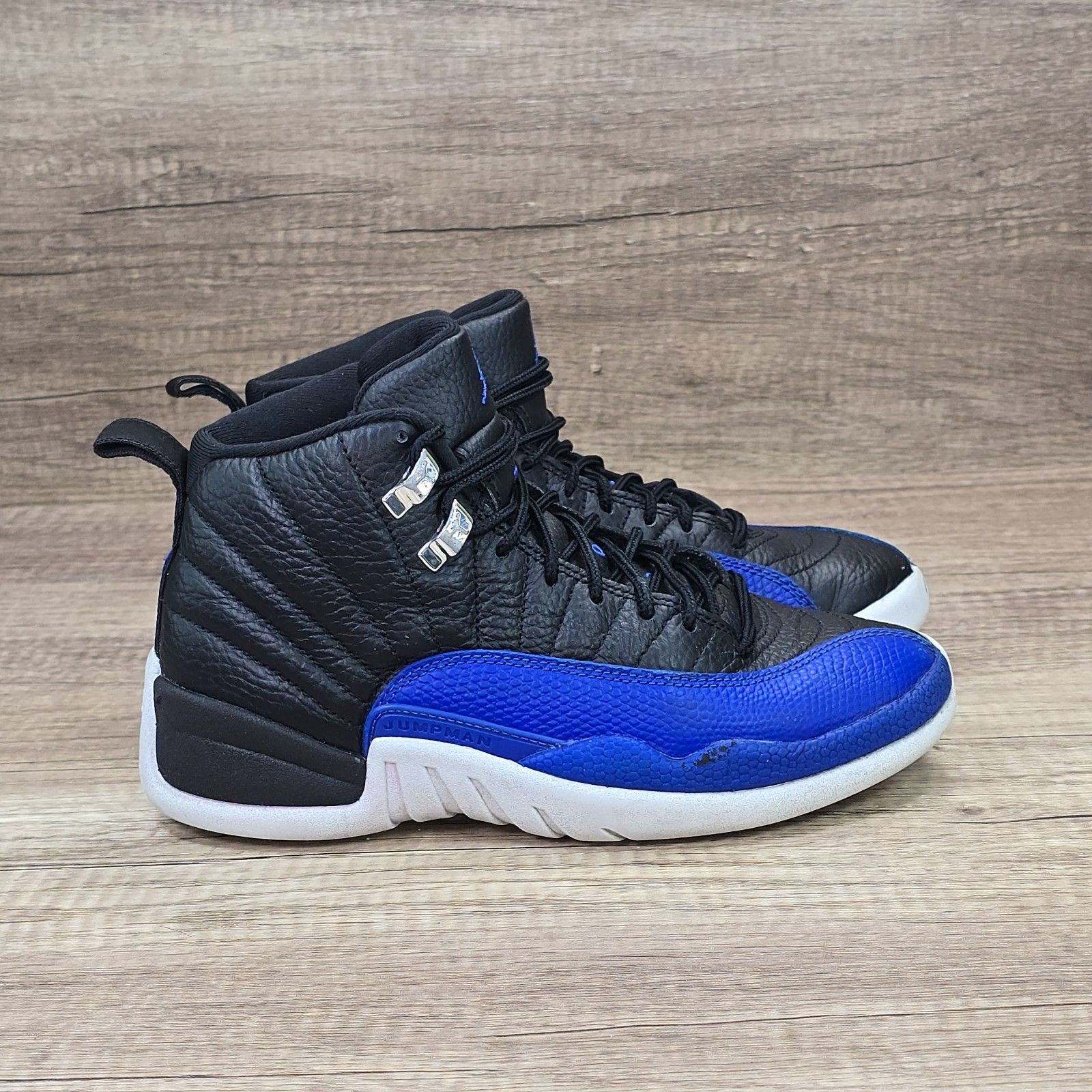 Nike Air Jordan 12 Retro Hyper Royal Women's Sz 6 Black Blue Shoes (Ao6068-004)